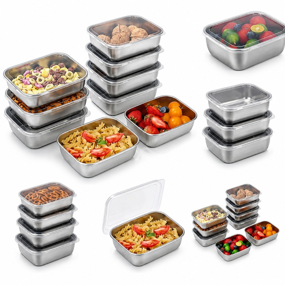 Kitchen Gadgets Organizer - 6pcs 스텐 밀폐 용기 스텐 반찬통