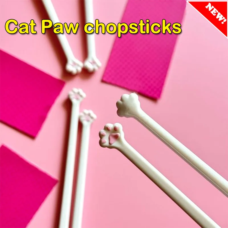 1 쌍 고양이 발 젓가락 아기 어린이 초보자 실용 젓가 - Kitchen Helper Gadgets 리뷰 및 가격